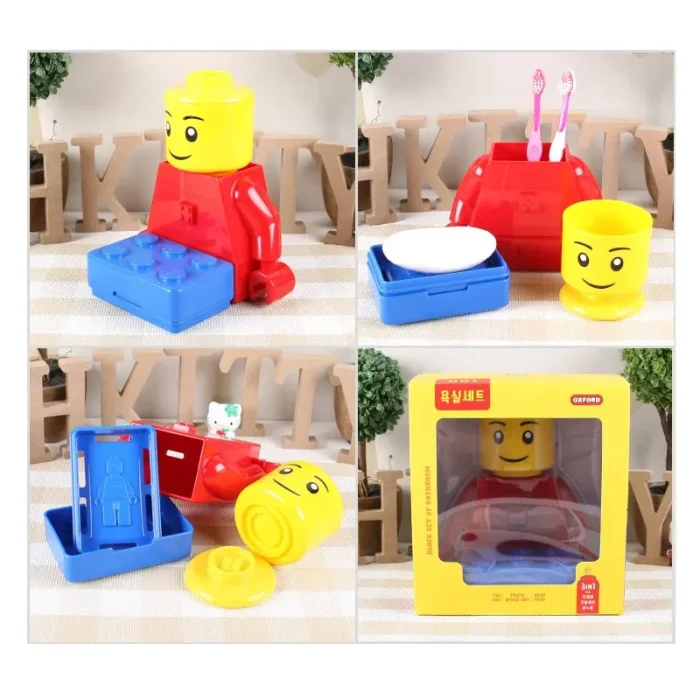 جای مسواک و صابون طرح آدمک لگویی کد 200282