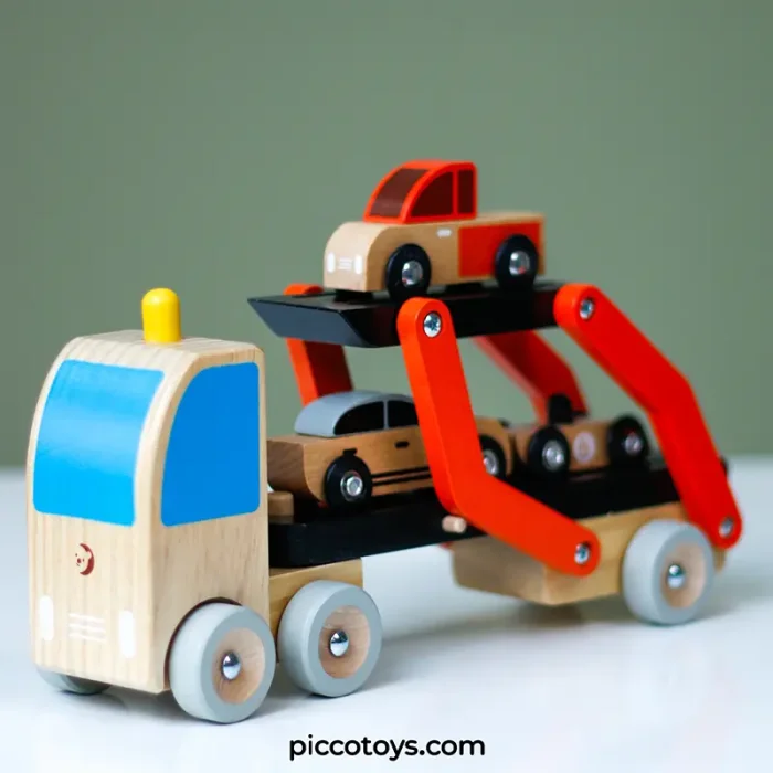 اسباب بازی کامیون حمل چوبی کلاسیک ورلد Classic World Wooden Car Transporter کد 53771