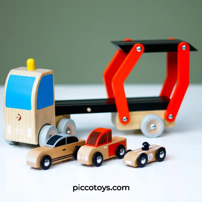 اسباب بازی کامیون حمل چوبی کلاسیک ورلد Classic World Wooden Car Transporter کد 53771