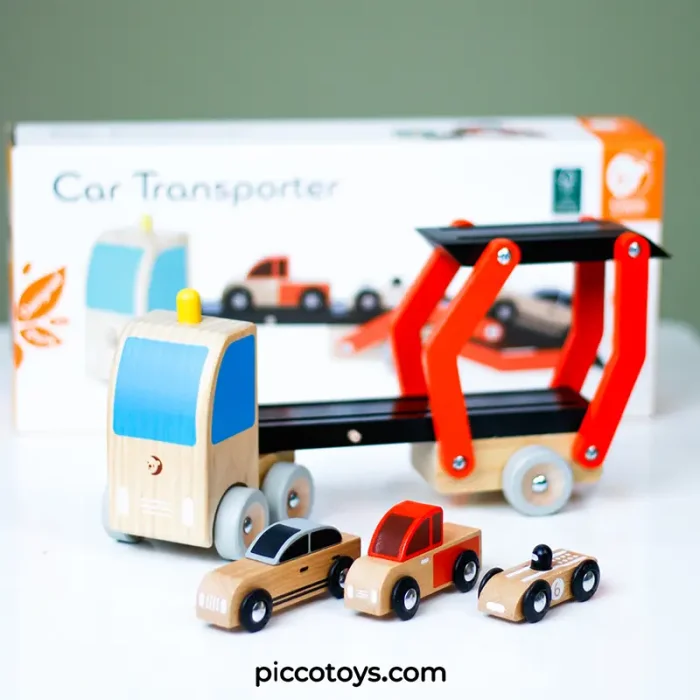 اسباب بازی کامیون حمل چوبی کلاسیک ورلد Classic World Wooden Car Transporter کد 53771