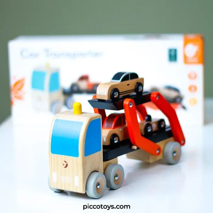 اسباب بازی کامیون حمل چوبی کلاسیک ورلد Classic World Wooden Car Transporter کد 53771