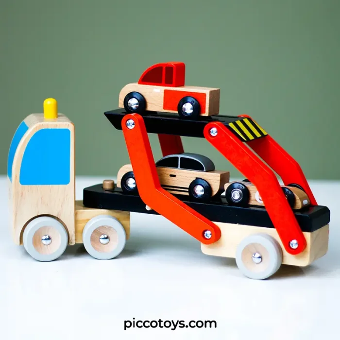 اسباب بازی کامیون حمل چوبی کلاسیک ورلد Classic World Wooden Car Transporter کد 53771