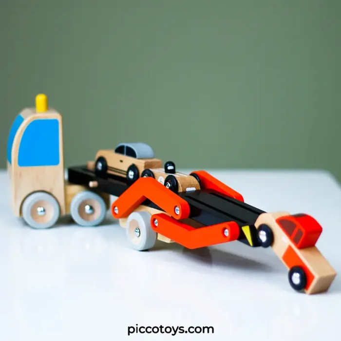 اسباب بازی کامیون حمل چوبی کلاسیک ورلد Classic World Wooden Car Transporter کد 53771