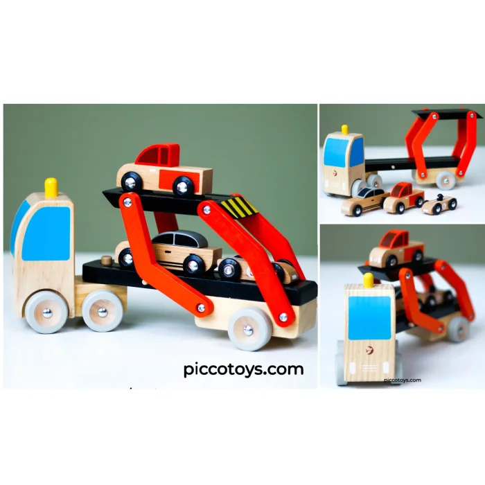 اسباب بازی کامیون حمل چوبی کلاسیک ورلد Classic World Wooden Car Transporter کد 53771