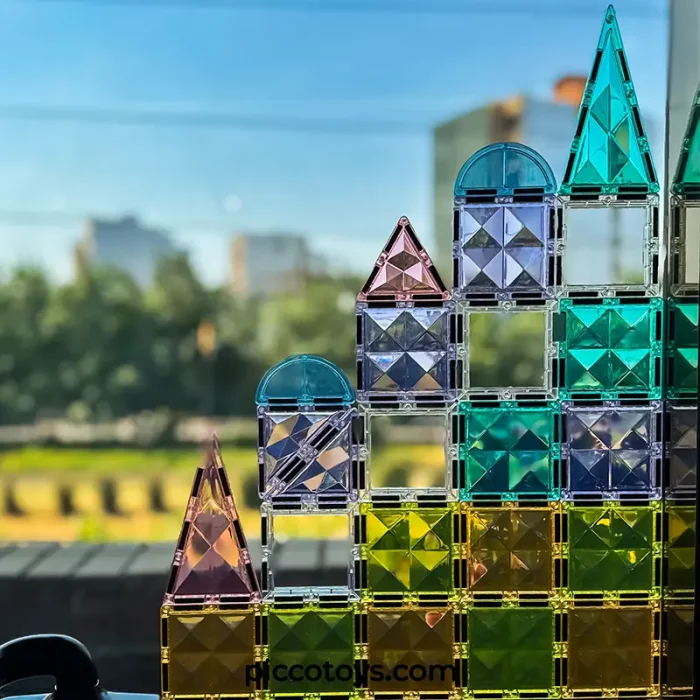 اسباب بازی کاشی مغناطیسی 62 تکه پاستلی کد CLP021