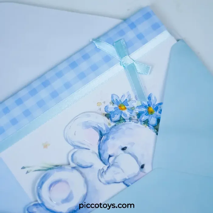 کارت پستال کودک اورجینال طرح فیل آبی برجسته کد 11020328