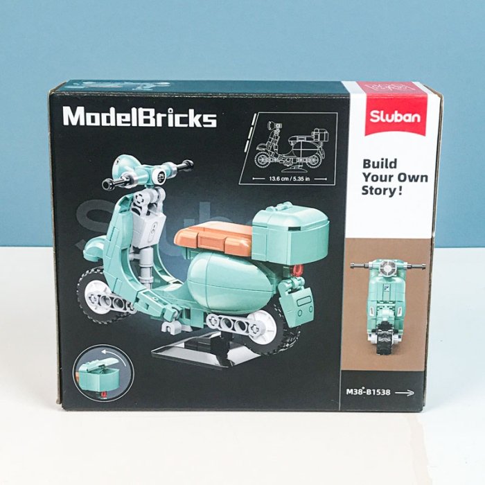 اسباب بازی لگو موتور وسپا 151 تکه رنگ  سبز آبی کد B1538