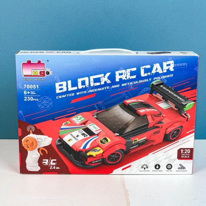 لگو ماشین مسابقه کنترلی 230 تکه مدل block rc car کد 70051