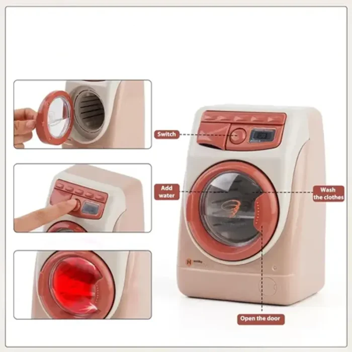اسباب بازی ماشین لباسشویی موزیکال صورتی کد YH1293S
