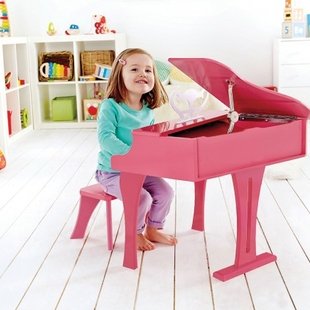 پیانو چوبی صورتی hape بهترین هدیه برای کودکان