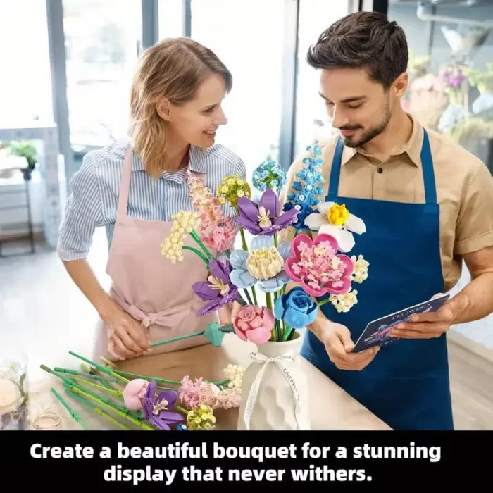 لگو  دسته گل 880 تکهFLOWERS FINGERTIP ROMANCE کد JJ9092