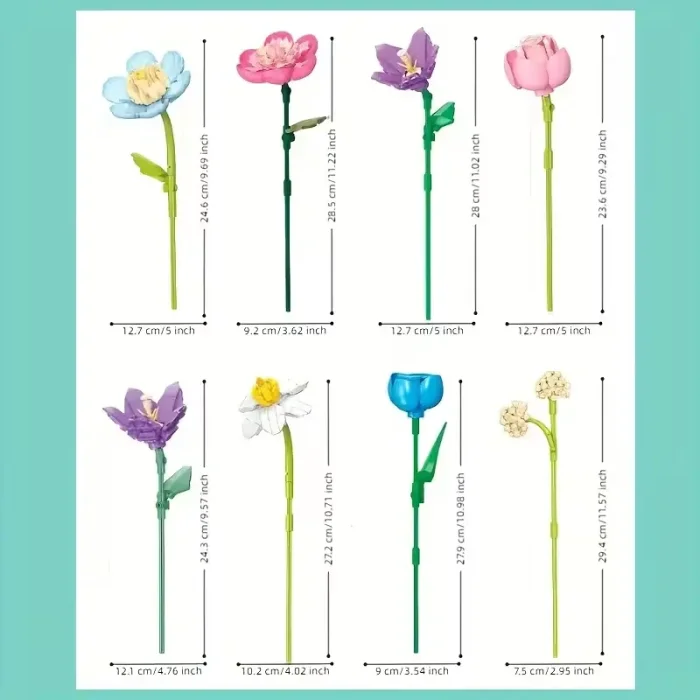 لگو  دسته گل 880 تکهFLOWERS FINGERTIP ROMANCE کد JJ9092