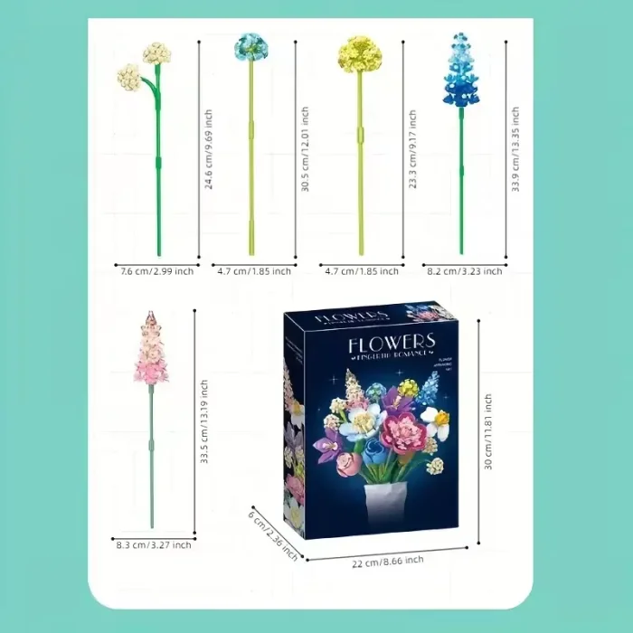 لگو  دسته گل 880 تکهFLOWERS FINGERTIP ROMANCE کد JJ9092
