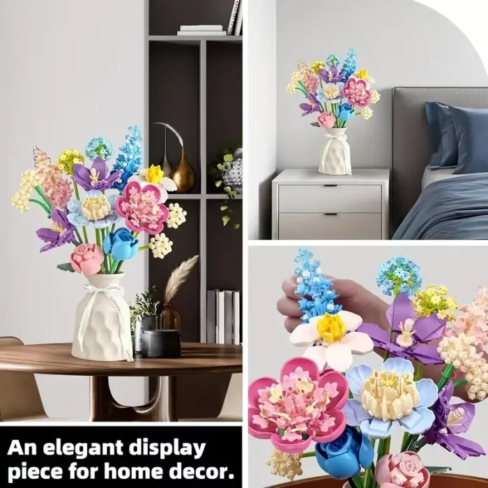 لگو  دسته گل 880 تکهFLOWERS FINGERTIP ROMANCE کد JJ9092