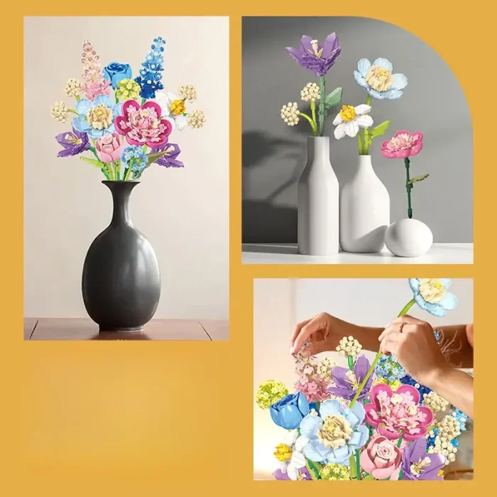 لگو  دسته گل 880 تکهFLOWERS FINGERTIP ROMANCE کد JJ9092
