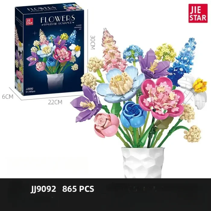 لگو  دسته گل 880 تکهFLOWERS FINGERTIP ROMANCE کد JJ9092