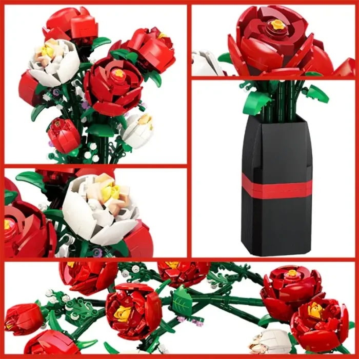 لگو  دسته گل رز 818 تکهBOTANICAL GARDEN ROSE کد JJ9010