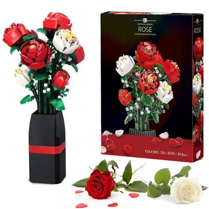 لگو  دسته گل رز 818 تکهBOTANICAL GARDEN ROSE کد JJ9010