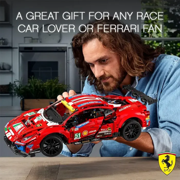 لگو ماشین مسابقه 1677 تکه فراری FERRARI 488 GTE کد  7442441
