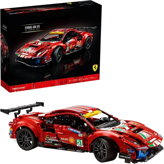 لگو ماشین مسابقه 1677 تکه فراری FERRARI 488 GTE کد  7442441
