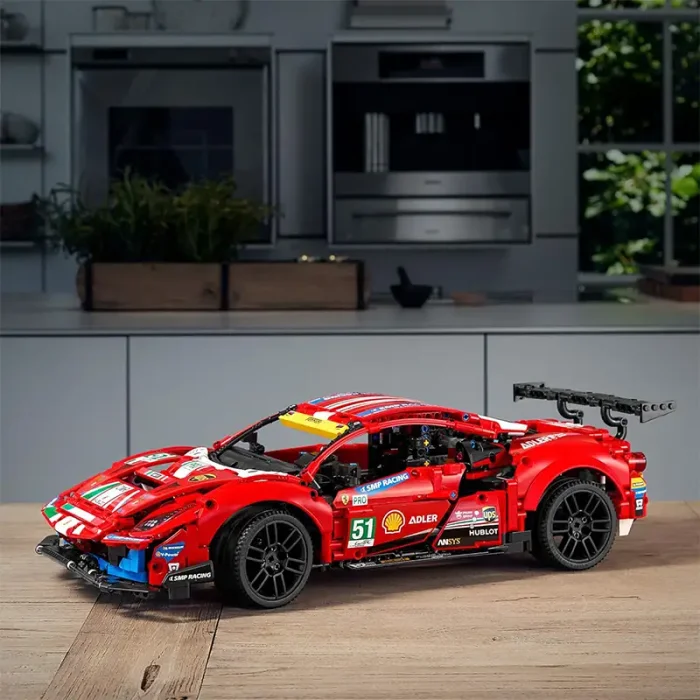 لگو ماشین مسابقه 1677 تکه فراری FERRARI 488 GTE کد  7442441