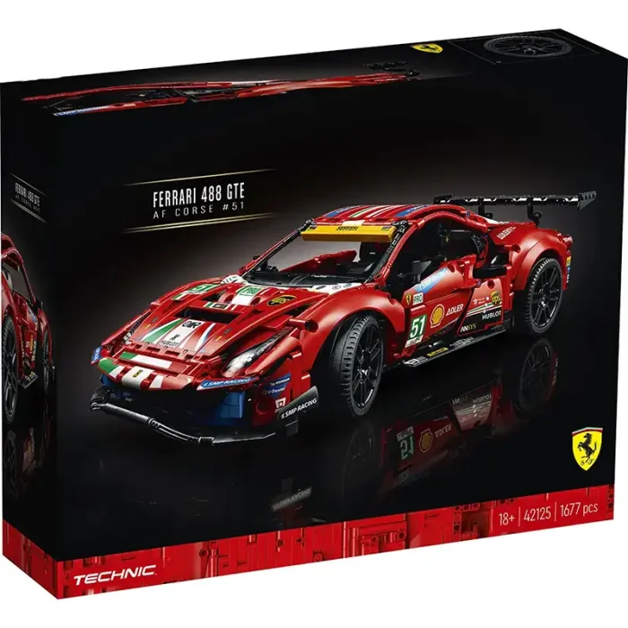 لگو ماشین مسابقه 1677 تکه فراری FERRARI 488 GTE کد  7442441