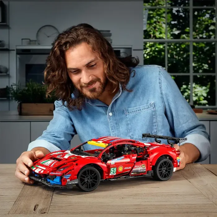 لگو ماشین مسابقه 1677 تکه فراری FERRARI 488 GTE کد  7442441