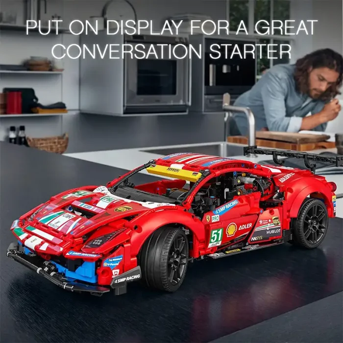 لگو ماشین مسابقه 1677 تکه فراری FERRARI 488 GTE کد  7442441