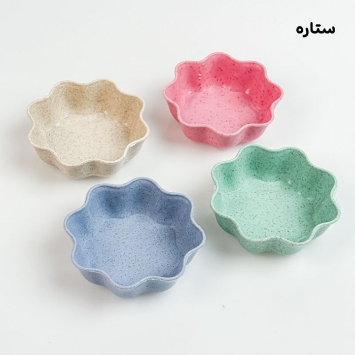 کاسه 4 عددی فانتزی رنگی کد  5611