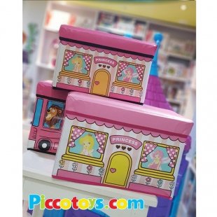 باکس اسباب بازی و صندلی کودک طرح پرنسس سایز بزرگ مدل 12819