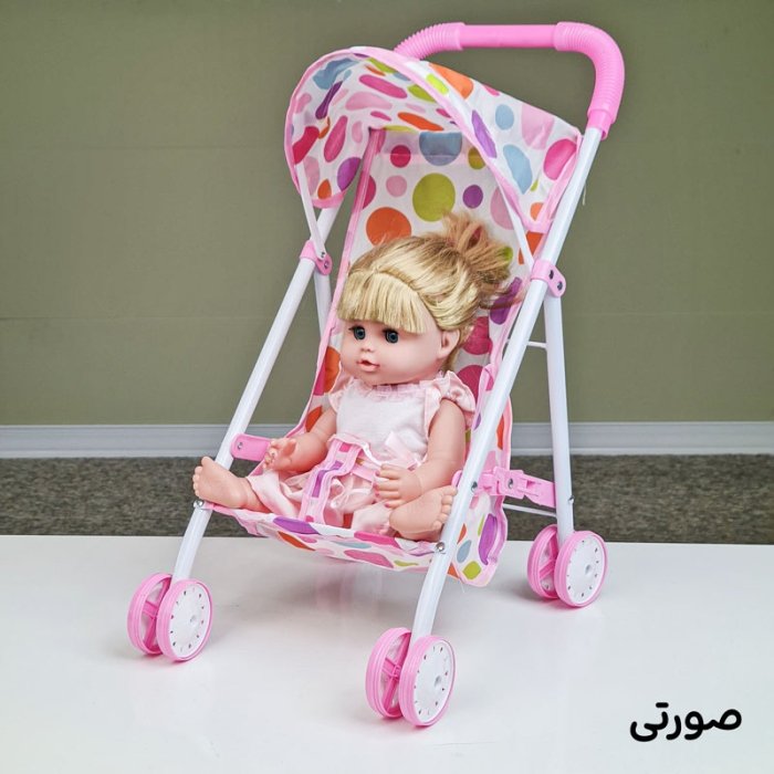 کالسکه عروسک خال خالی کد 45809