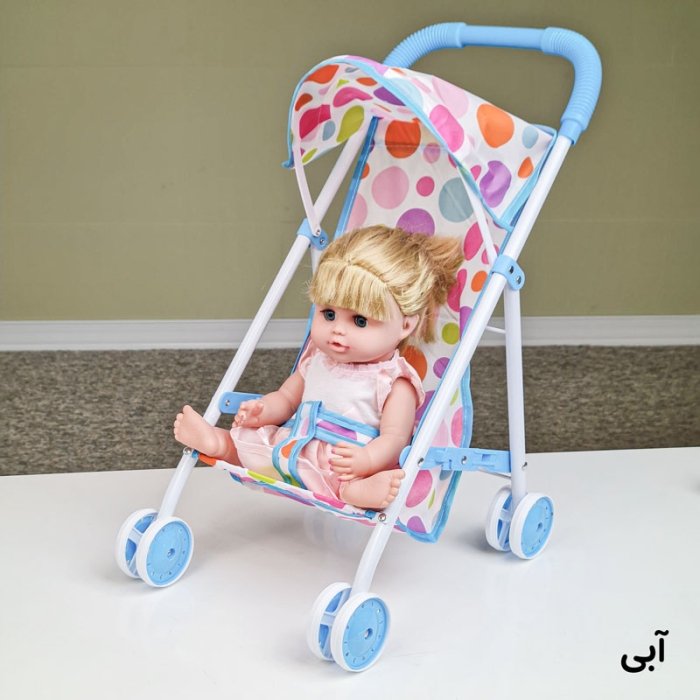 کالسکه عروسک خال خالی کد 45809