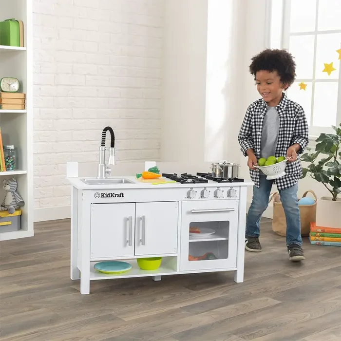 آشپزخانه کودک چوبی کیدکرفت مدل KidKraft Little Cook's Work Station Kitchen کد 53407