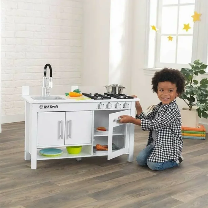 آشپزخانه کودک چوبی کیدکرفت مدل KidKraft Little Cook's Work Station Kitchen کد 53407