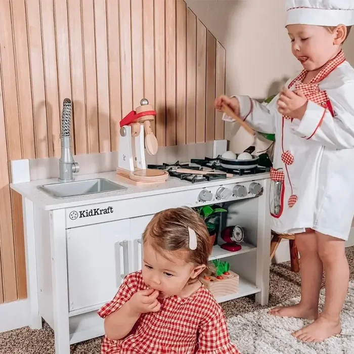 آشپزخانه کودک چوبی کیدکرفت مدل KidKraft Little Cook's Work Station Kitchen کد 53407