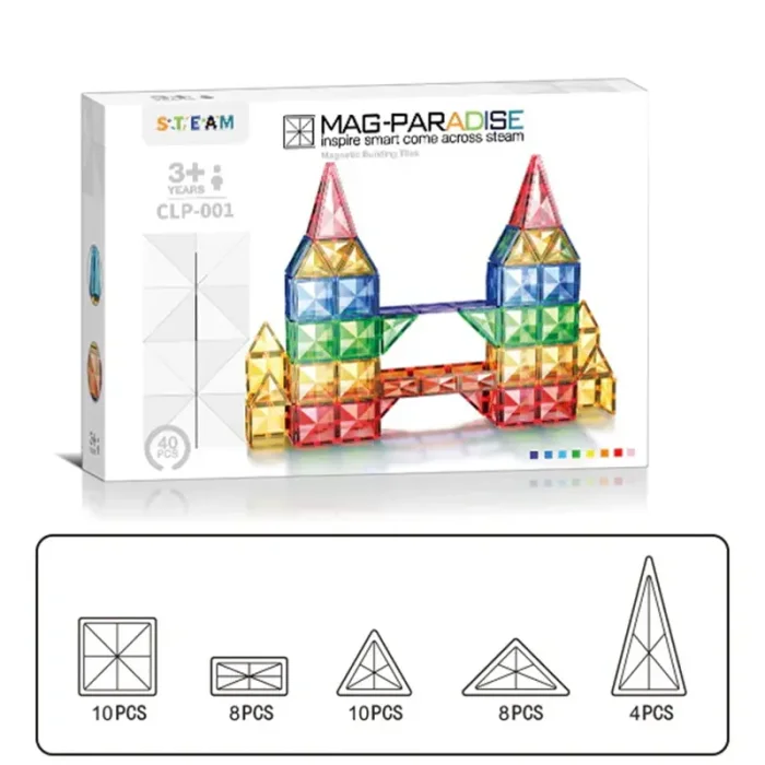 اسباب بازی کاشی مغناطیسی 40 تکه کد BLK3098