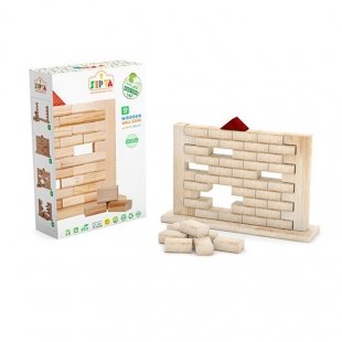 خرید اسباب بازی چوبی بلوک های رنگی 40 تکه با جعبه چوبی مدل 0023