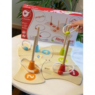 اسباب بازی چوبی پرتاب حلقه کودک classic world 4630