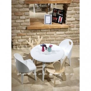 میز و صندلی چوبی سفید کودک