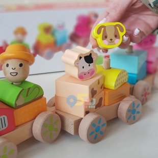 خرید قطار اسباب بازی چوبی