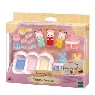 ست بچه خرگوش سه قلو سیلوانیان فامیلیز sylvanian families کد 5532