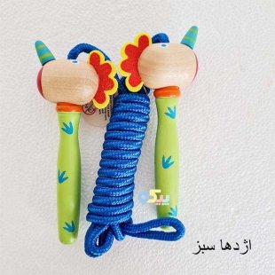 طناب بازی کودک با دسته چوبی یونیکورن