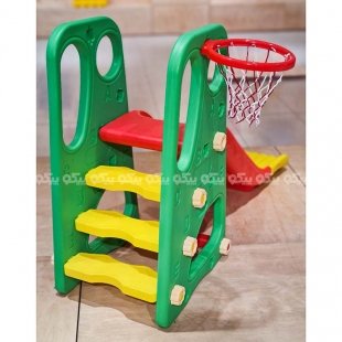 سرسره کودک 3 پله با حلقه بسکتبال ABCD