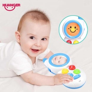 موبایل اسباب بازی نوزاد موزیکال هانگر Huanger رنگ آبی کد HE0512