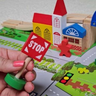 اسباب بازی چوبی ساخت شهرک ترافیک