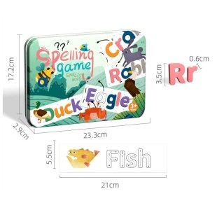 خرید بازی حروف انگلیسی چوبی با کارت آموزش کلمات کد 0482