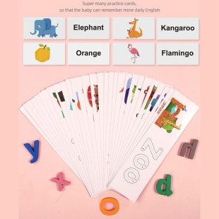 خرید اسباب بازی حروف انگلیسی چوبی با کارت آموزشی