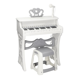پیانو اسباب بازی سفید با میکروفن اسباب بازی