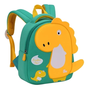 کوله پشتی مهدکودکی سبز طرح دایناسور زرد کد P/6031/B