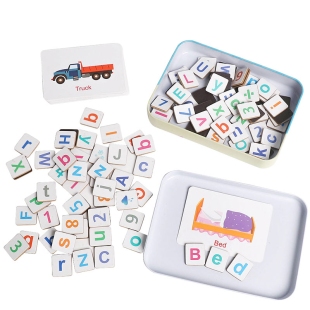 بازی حروف انگلیسی مگنتی با کارت آموزش کلمات